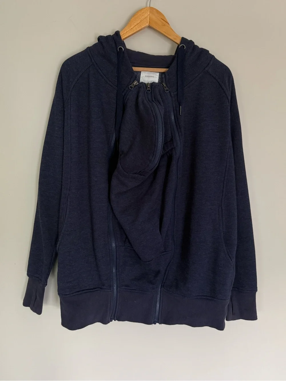 Seraphine Navy Blue 3 In 1 Maternity Baby Wearing Nursing Hoodie Sweater Sz S